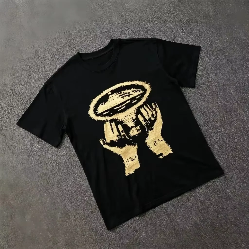Image of 2026 Sommer Baumwoll-T-Shirt mit Aufdruck für Herren, Damen und Kinder, Streetwear, Avantgarde-Stil, Retro-Oversize-Design