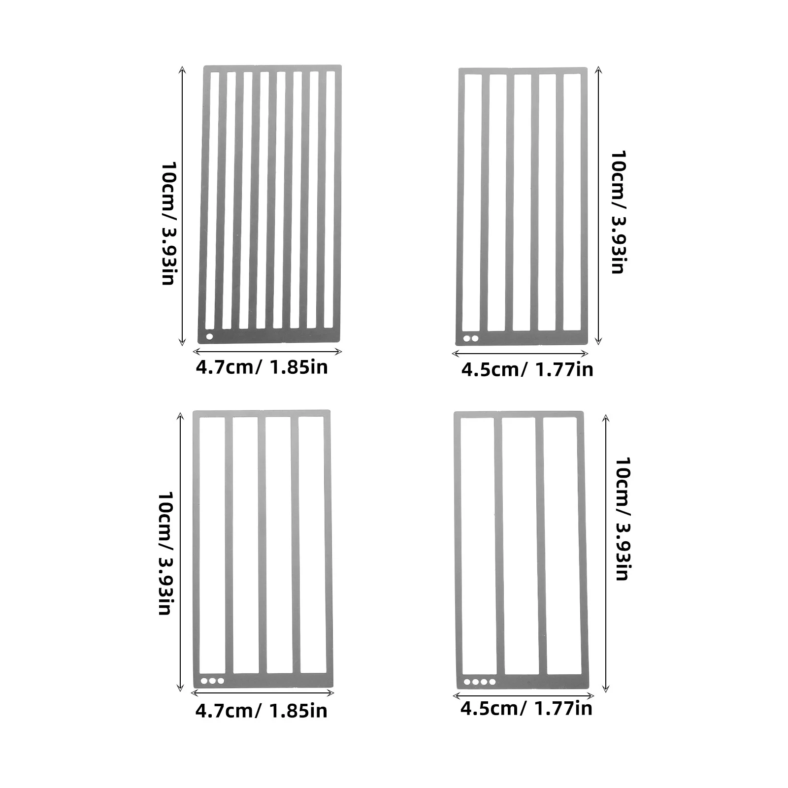 4Pcs Diamond Art Ruler Stainless Steel Precision Drill Placement Tool for DIY Rhinestone Dot Alignment Craft