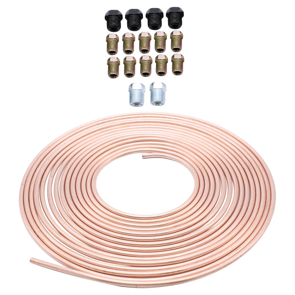 

1Set Nickel Copper Brake Coil Vehicle Brake Line Flexible Durable Professional Technology Assured Quality Tubing Coil Fitting