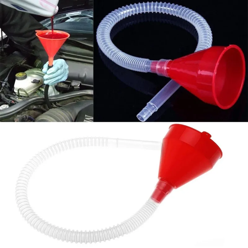 Universal Car Refueling Funnel Telescopic Filling Funnels Car Motorcycle Engine Gasoline Oil Funnels With Detachable Hose