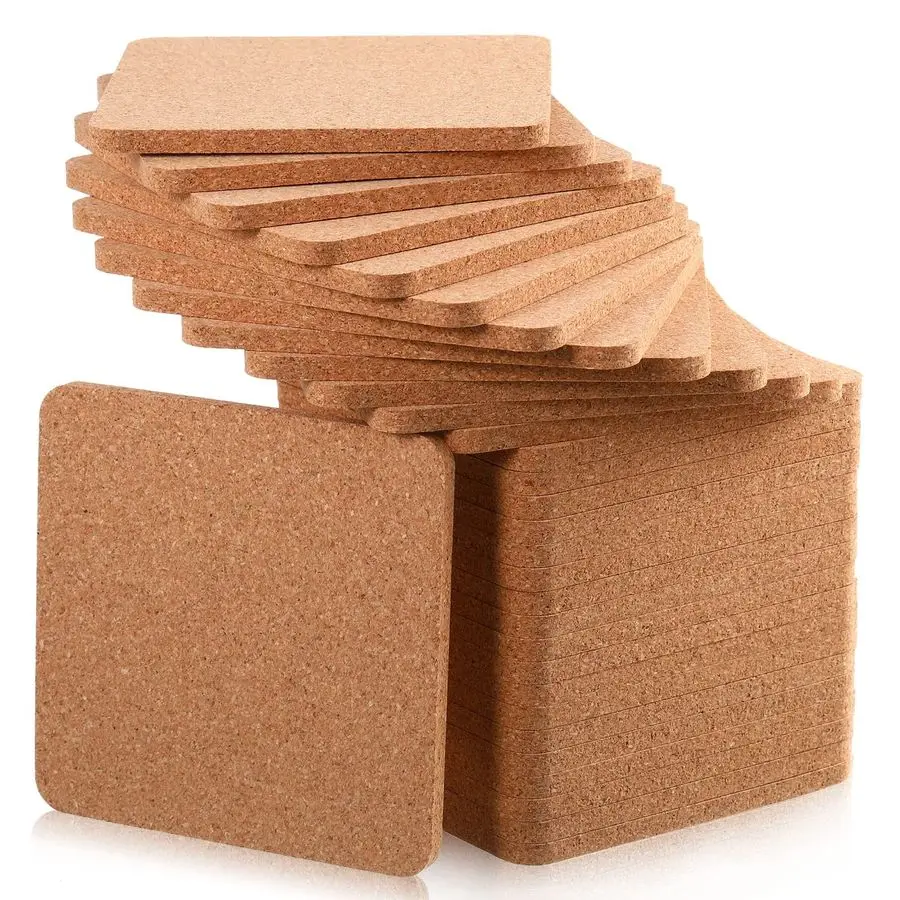 

Pcs Square Cork Trivets 4 x 4 x 0.2 Inch Cork Coasters for Drinks Absorbent Plant Pot Trivets Natural Bar Kitchen Pads Drink Coa