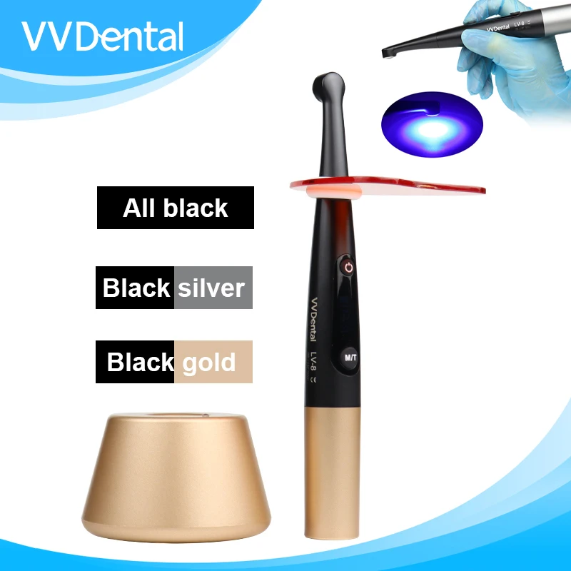 Светодиодный полимеризационный светильник VV Dental LV-8, длина волны 455–465 нм, высокая интенсивность 2200 мВт/см2, 3 с, быстрая смола для стоматологической клиники