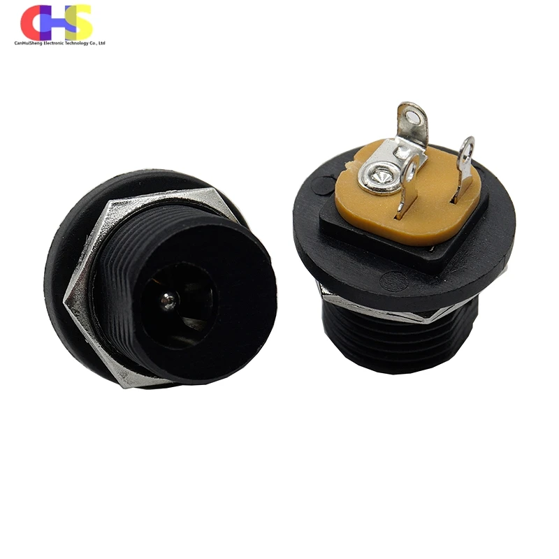 10pcs DC021 DC Power Socket 5.5*2.1mm Pin Inner Hole Core Connector DC-021 5.5x2.1mm 3Pin vertical Female socket