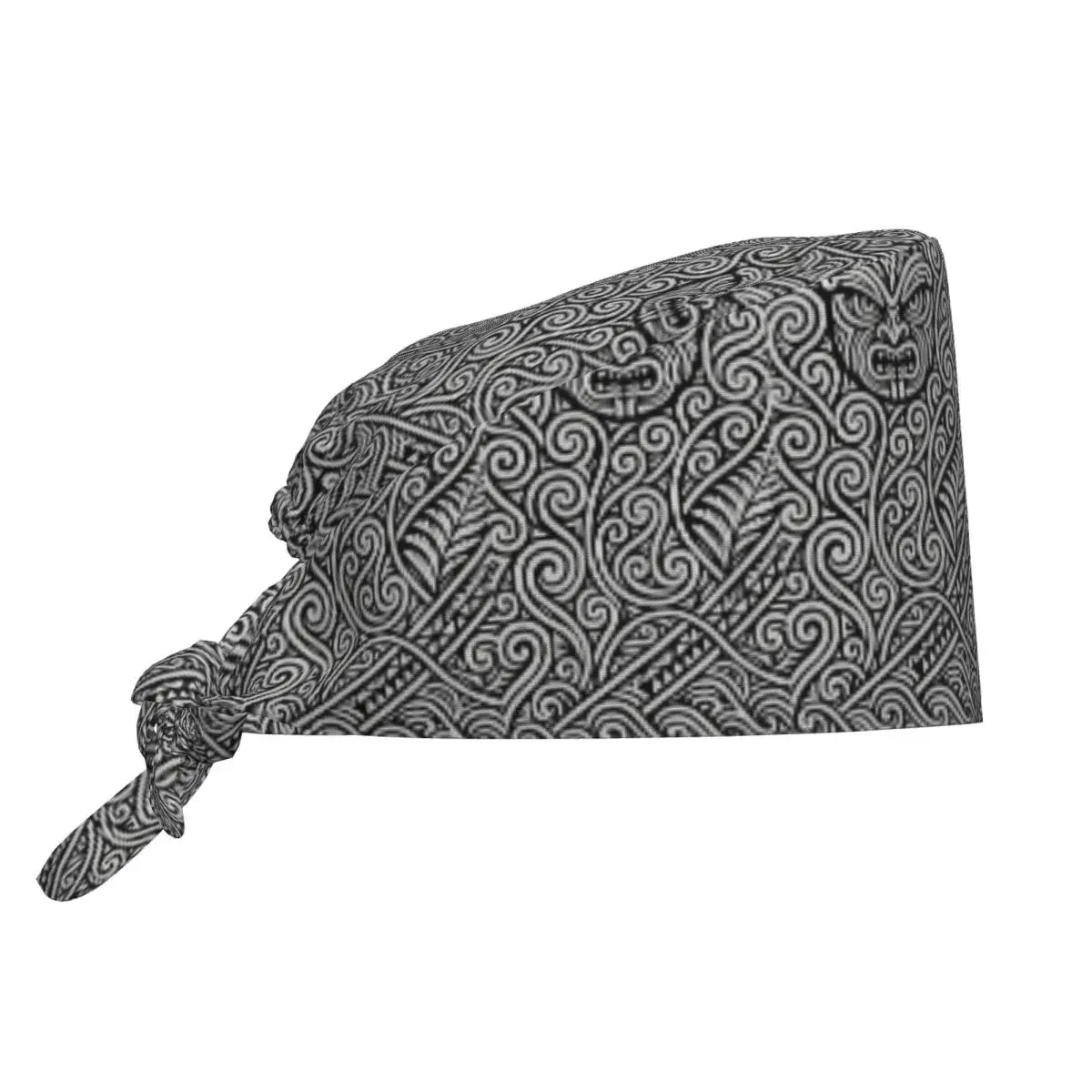 Tribal Maori Warrior Tattoo New Zealand Proud Scrub Hat Doctor Working Surgical Cap Men Women Adjustable Nursing Caps Dentist