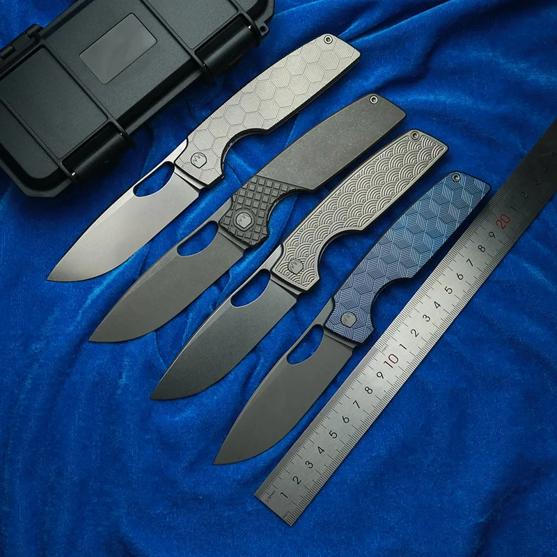 

LEMIFSHE cedar Flipper Titanium 154CM Steel Ceramic Bearings Pocket EDC Tool Camping Hunting Outdoor Folding Knife