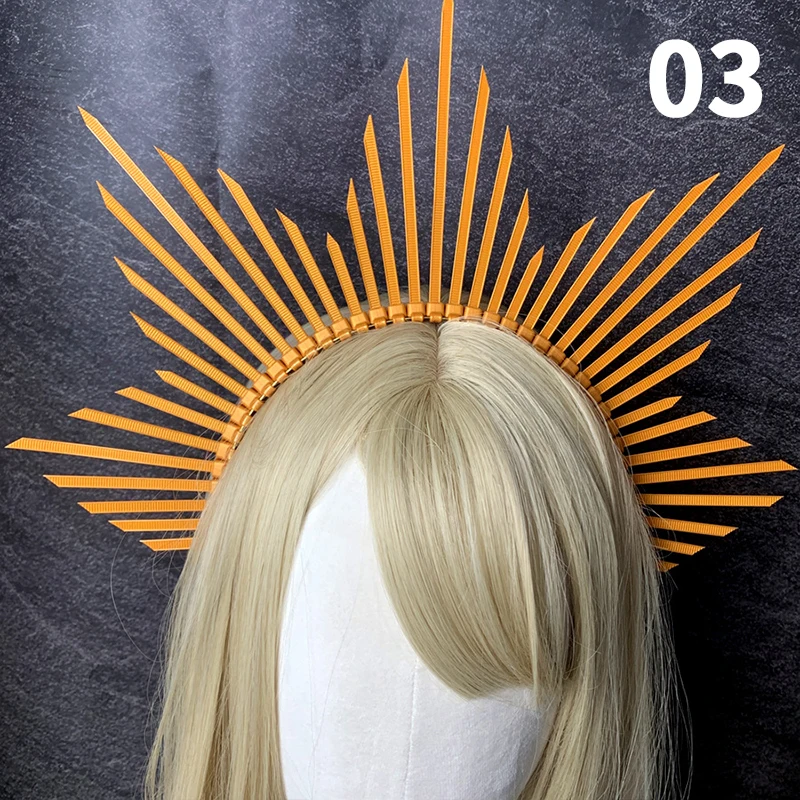 Fairy Vintage Sun Goddess Baroque Halo Cosplay Headpiece Parts Gothic Lolita Tiara Crown Un-Finished Headband Diy Material