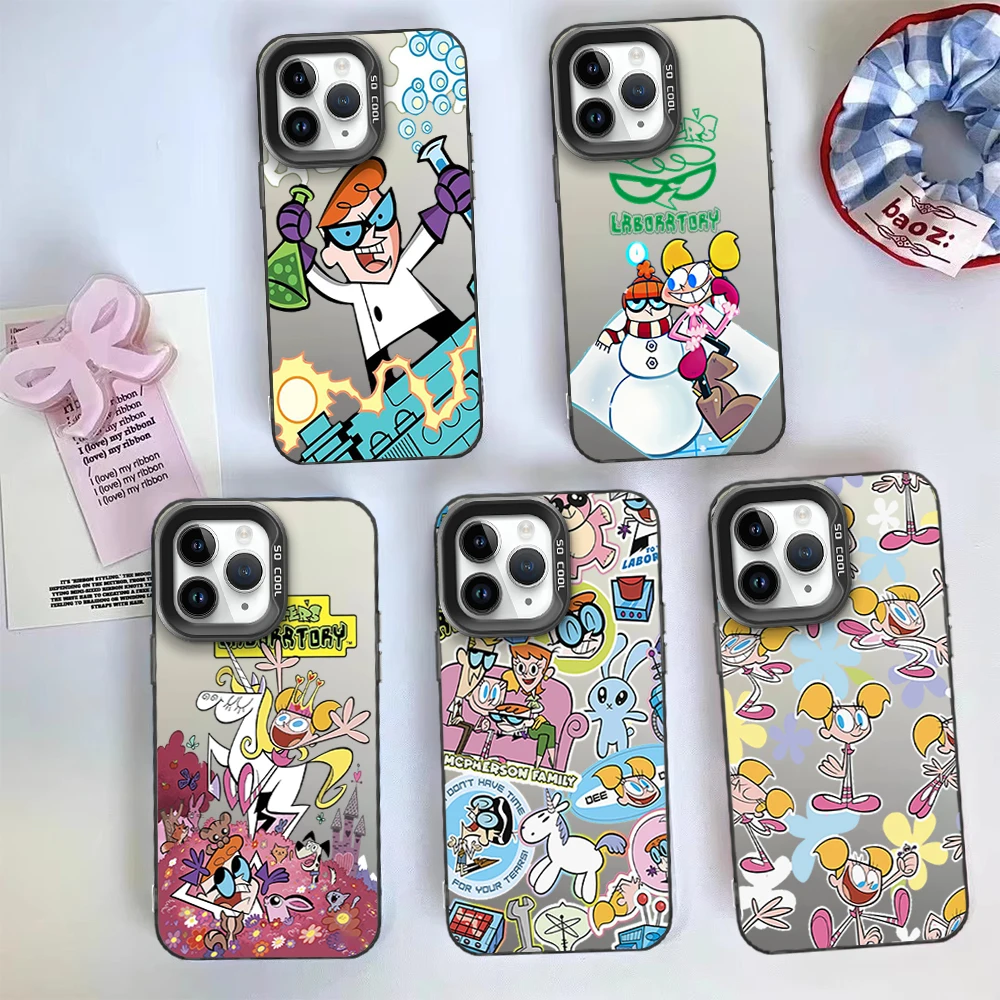 Phone Case Silver Cover Suitable iPhone 12 11 13 14 15 16 Max Pro Plus Spider Gwen IMD Science L-LabS Animation D-Dext-ers