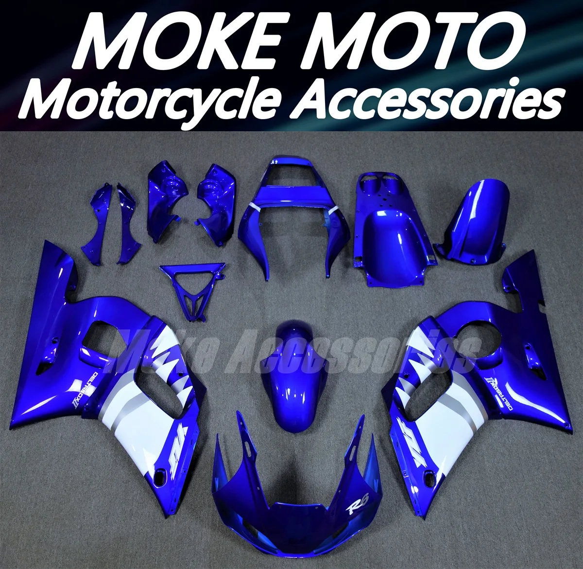 

Moke moto Motorcycle Fairings Kit Fit For Yzf R6 1998 1999 2000 2001 2002 Bodywork Set High Quality ABS Injection NEW Blue White