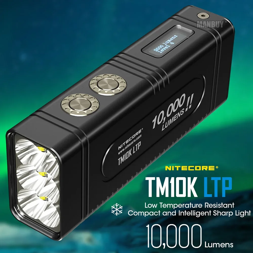 NITECORE TM10K-LTP 10000 Lumen 6×CREE XHP35 HD LED Rechargeable Flashlight Build-in Low Temperature Resistant -40C Battery Torch