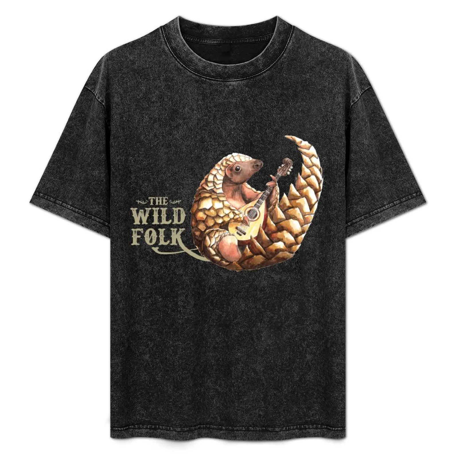 The Wilf Folk - Pangolin on Mandolin T-Shirt Work Wear Breathable Tee
