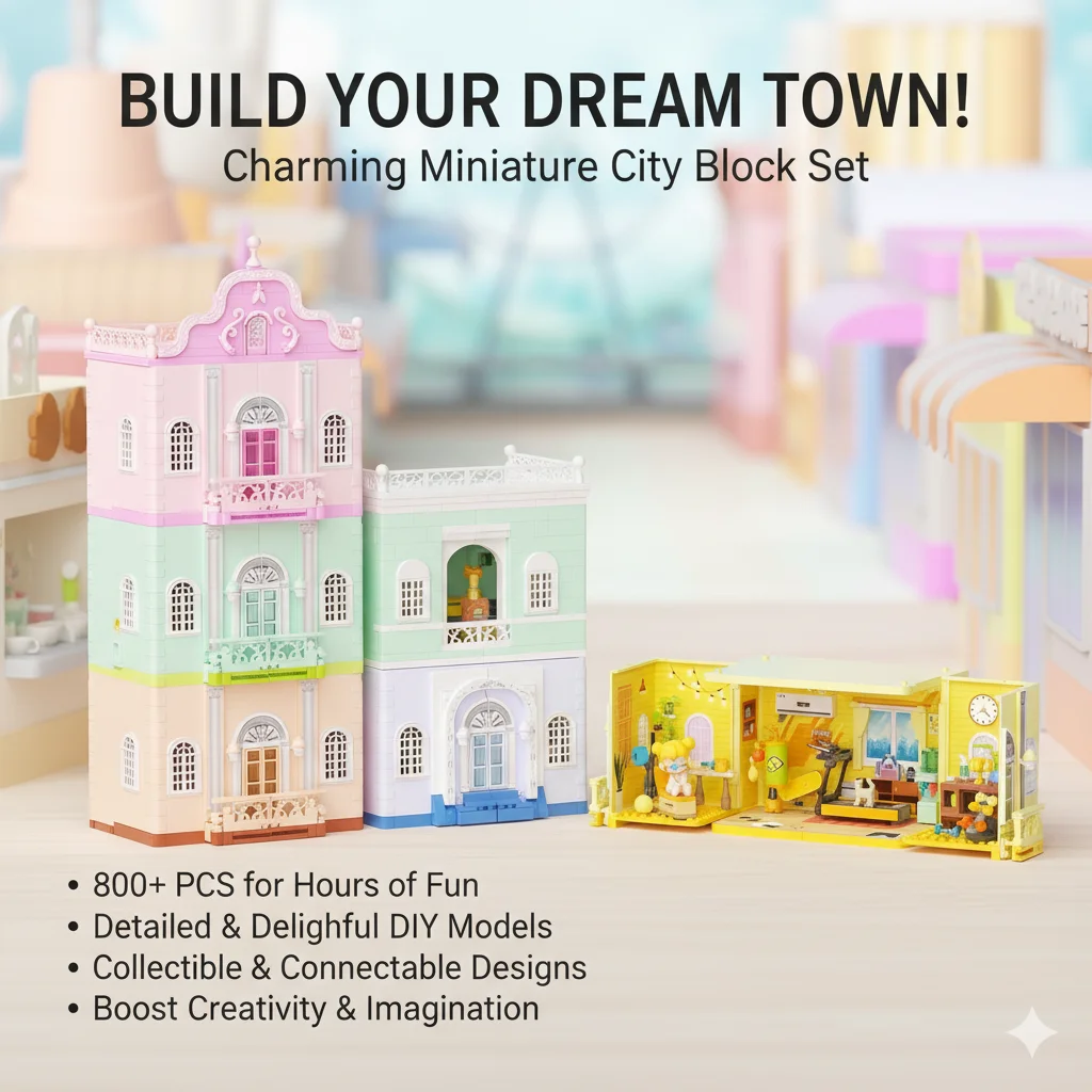 DIY Building Blocks Dollhouse Castle Puzzle Toy Multi-Layer Stacking Rooms With Lighting For Girls Role Play Birthday Gift Decor