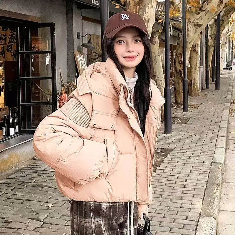 Ladies Down Cotton Jacket 2025 Loose Thicken Lady Cotton Padded Outerwear Short Korean Version Women's Winter Parka Coat