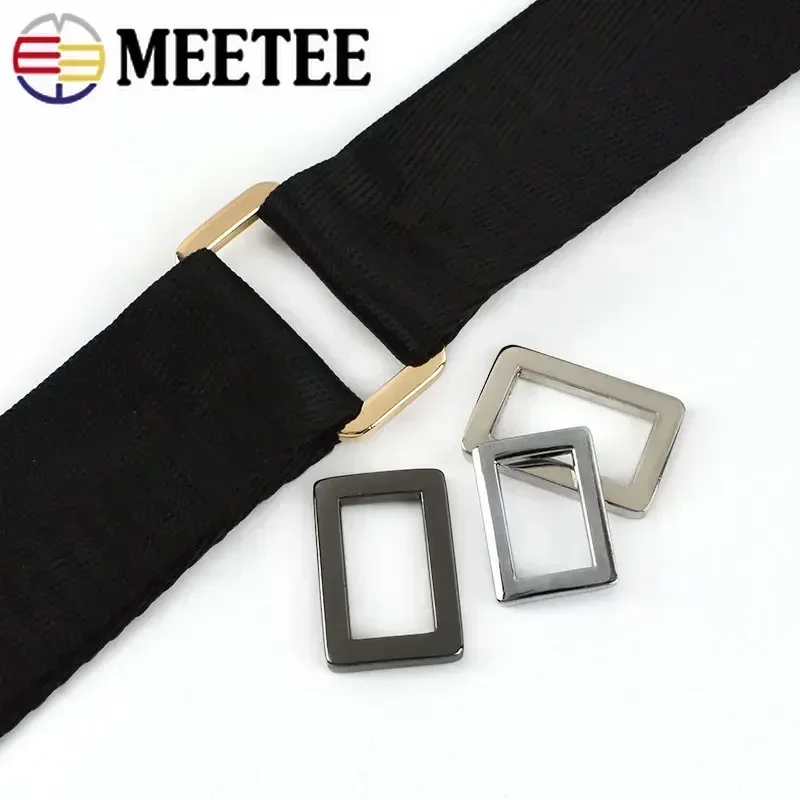 5/10Pcs Meetee Bag Buckle Metal Rings Adjustable Belt Buckles Webbing Strap Clasp for Backpack Dog Collar Bags Accessories