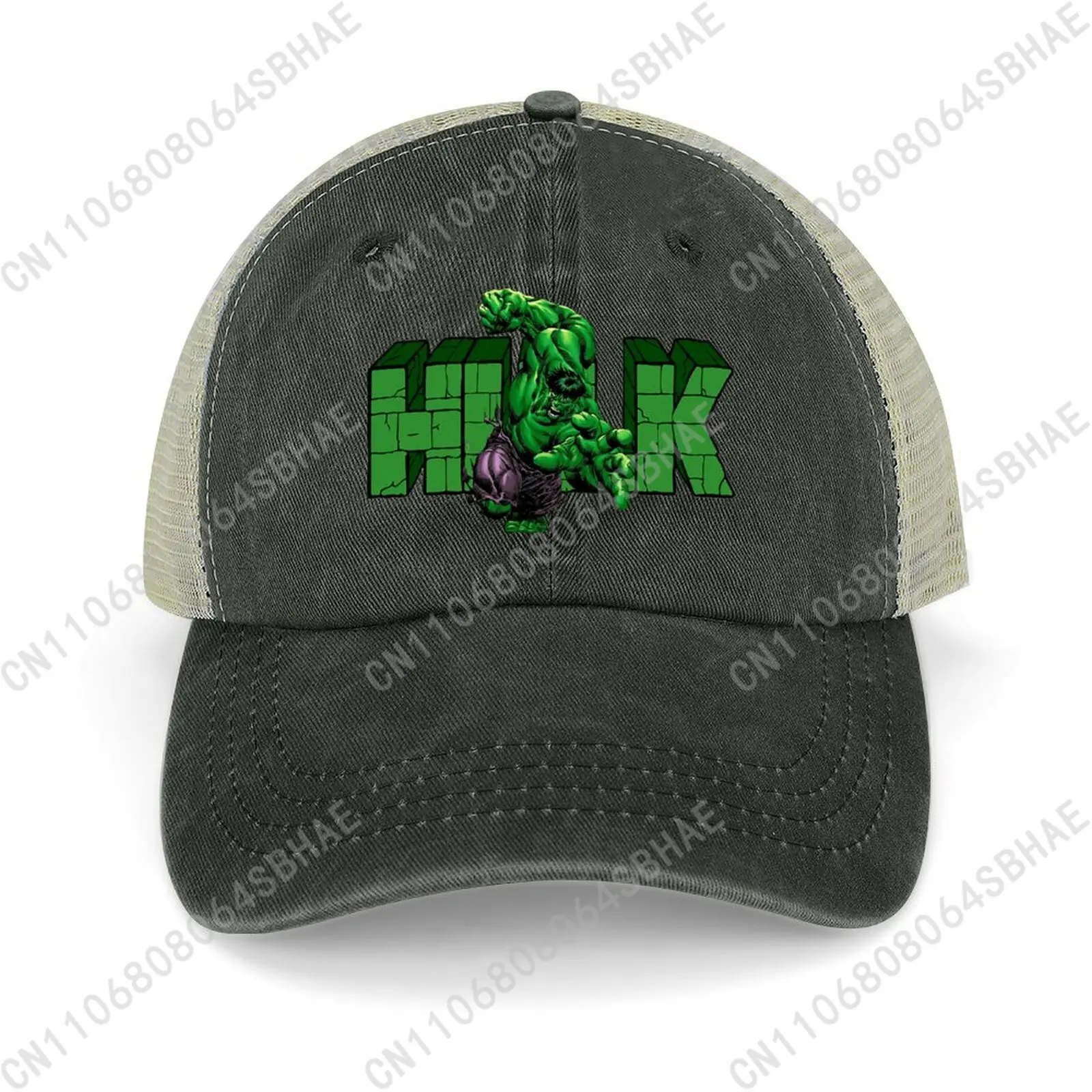 

Marvel The Incredible Hulk Mesh Cowboy Hat Hollow Ventilated Summer Cap Men Women Sun Hat Adjustable Strap Custom Cosplay