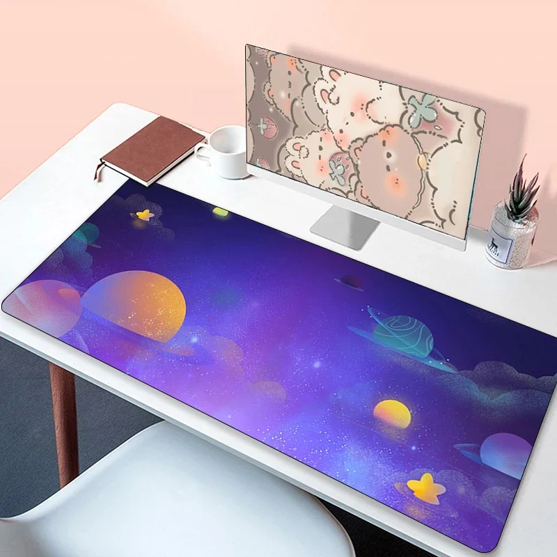 Xxl Mouse Pads Starry Sky Gaming Pc Accessories Gamer Keyboard Pad Mausepad Rubber Deskmat Mousepad Mats Cabinet Desk Anime Mat