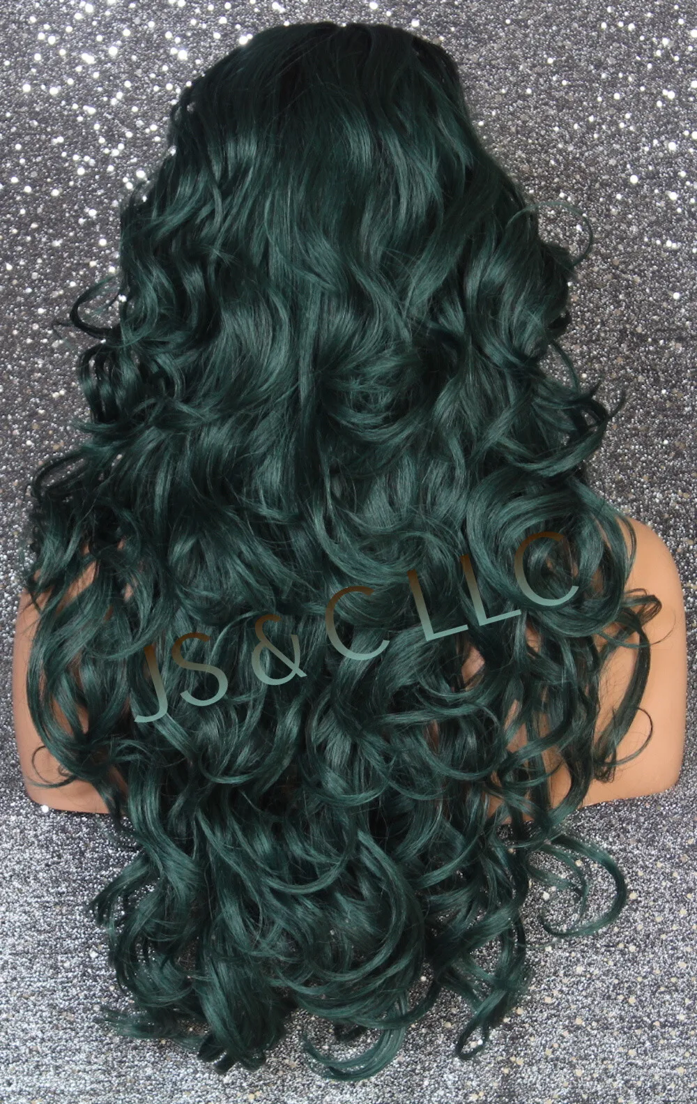 miscela di capelli Parrucca succosa riccia a strati lunghi Calore OK Verde misto WVE