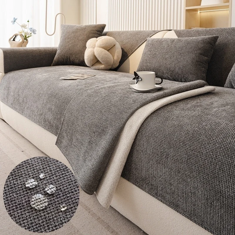 Wasserdichter Urinresistenter Sofa-Bezug Universeller Chenille Vier-Jahreszeiten-Sitzbezug Rutschfester Sectional-Sofa-Überzug