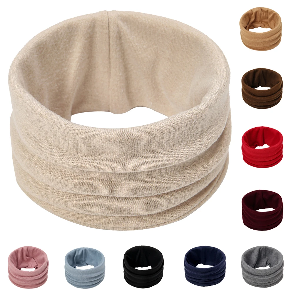 

Winter Scarf for Men Women Solid Color Ring Bandana Neck Warmer Scarf Casual Collar Snood Scarves Outdoor Keep Warm Neck Scarves