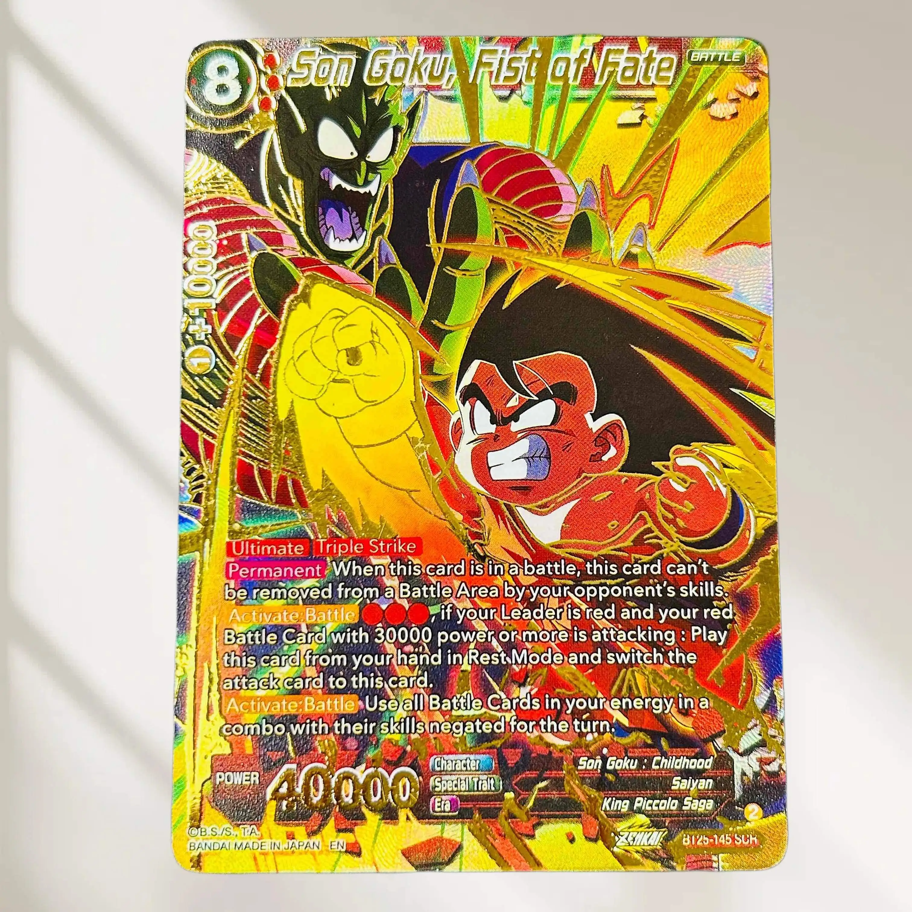 

DIY Dragon Ball Son Goku Fist of Fate BT25-145 SCH English Gold Foil Texture Flash Card Classic Anime Collectible TCG