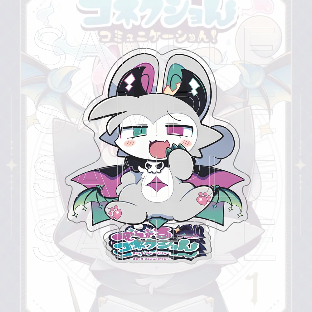 Devil Connection Acrylic Stand Figure, Kawaii Chibi Anime Character Desktop Display, Cute Angel & Demon KeychainThemed Base