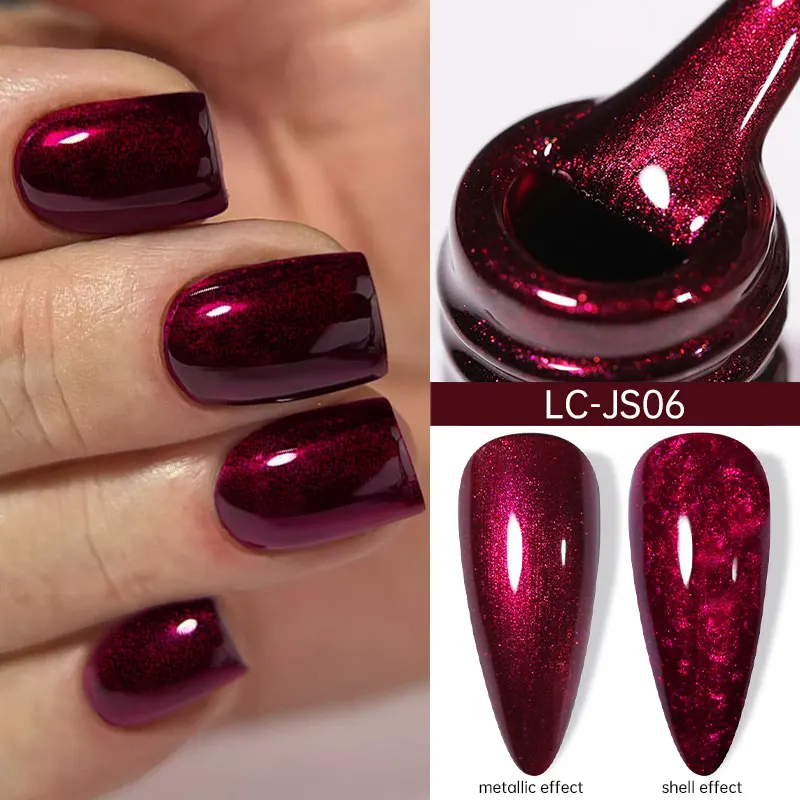 LILYCUTE 7ml Metallic Gel Nail Polish Red Chrome Effect Soak Off UV Gel Varnish Semi Permanent Nail Art Manicure Base Top Coat