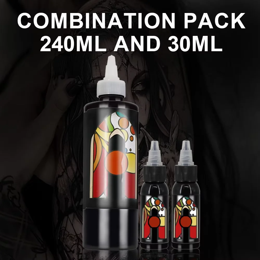 JC 1oz/8oz Black Tattoo Ink Pigment Body Art Tattoo Kits Professional Beauty Paints Makeup Tattoo Supplies Semi-permanent