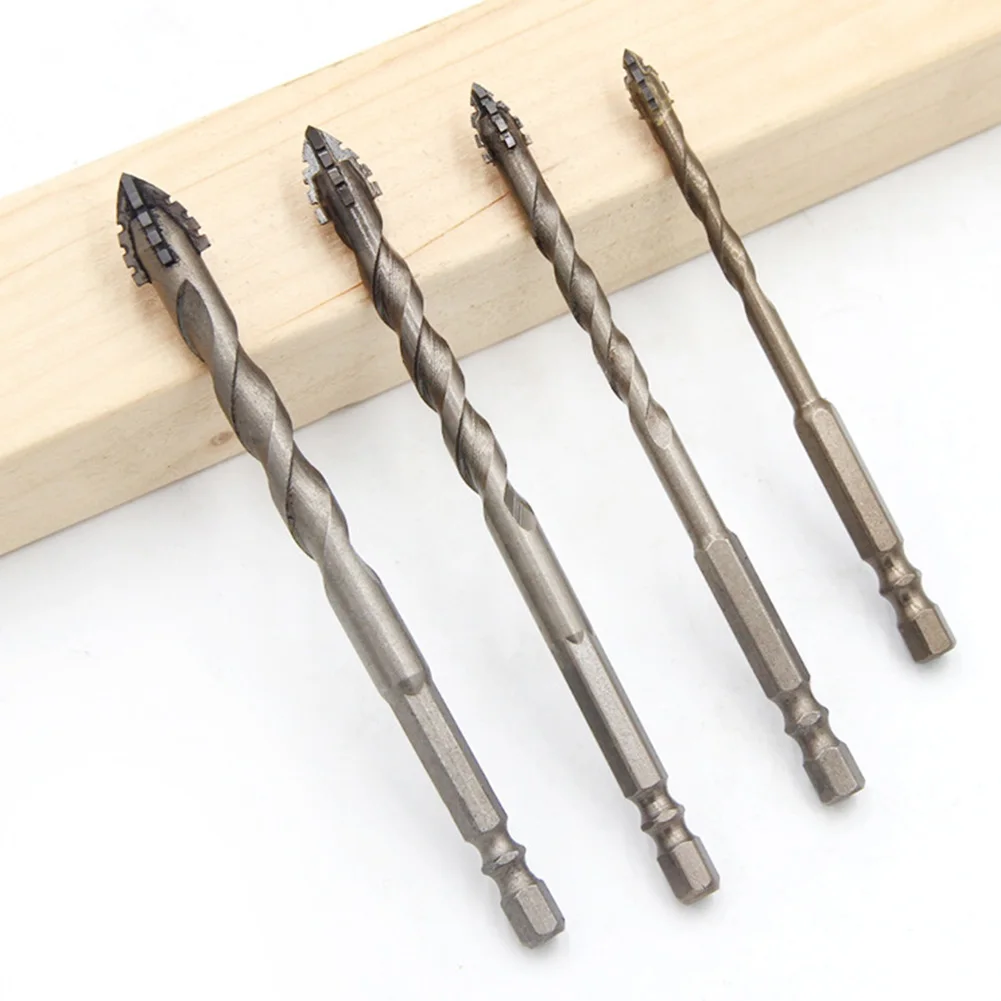 1pcs 6/8/10/12/14mm Eccentric Drill 1/4inch Hex Shank Four-Flute Glass Tile Punching Rock Slab Triangle Drill Bit