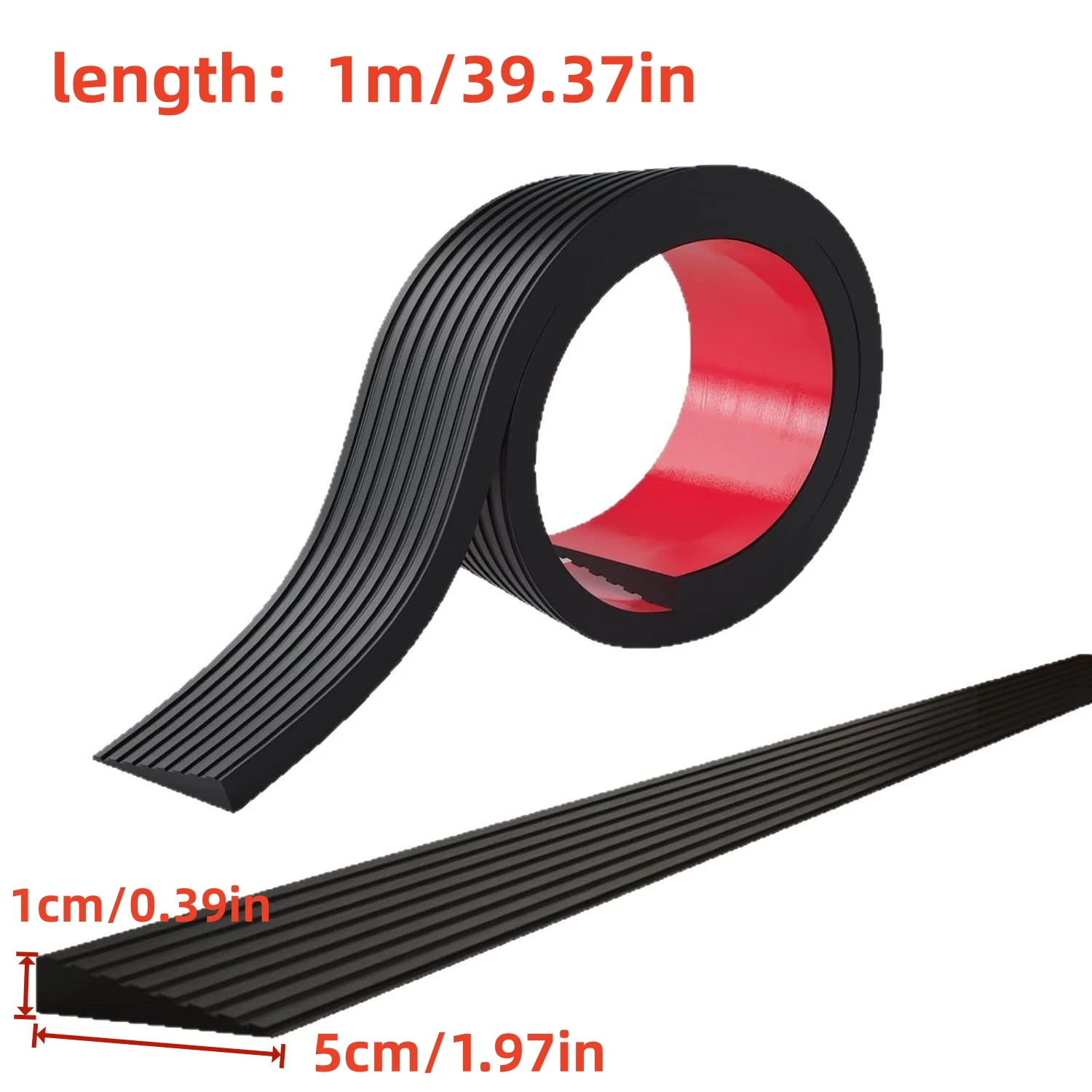 1roll 1mX5cm Threshold Ramp Pad PVC Wear-resistant Ramp Self-adhesive Striped Staircase Anti Slip Tape