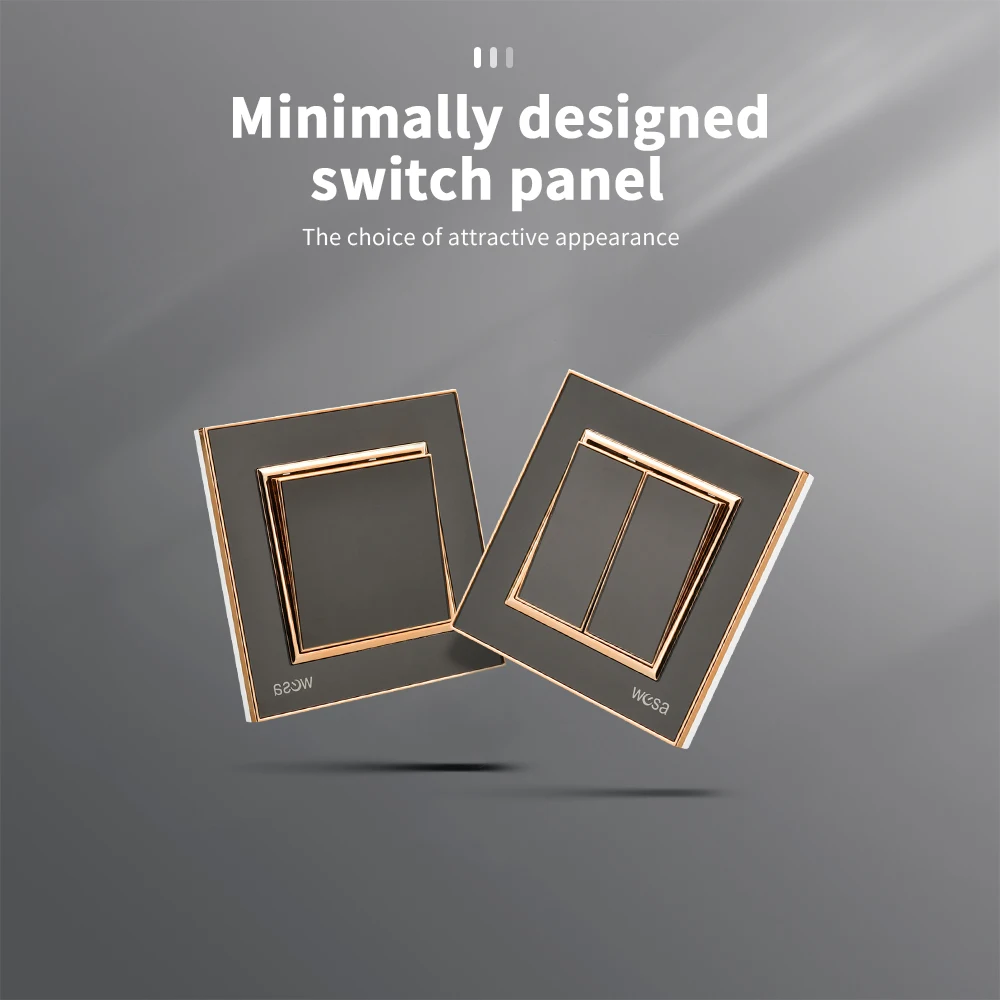 أسود كلاسيكي تشغيل/إيقاف 16A التيار المتناوب الاتحاد الأوروبي القياسية زر مفتاح الإضاءة 250 فولت 2 عصابة 1 طريقة لهب الجدار الروك التبديل لوحة أكريليك #2