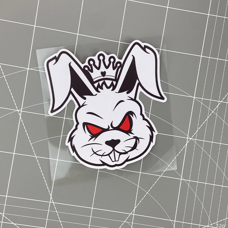 1PC Evil Rabbit Motorcycle Stickers Waterproof Scooter Windshield