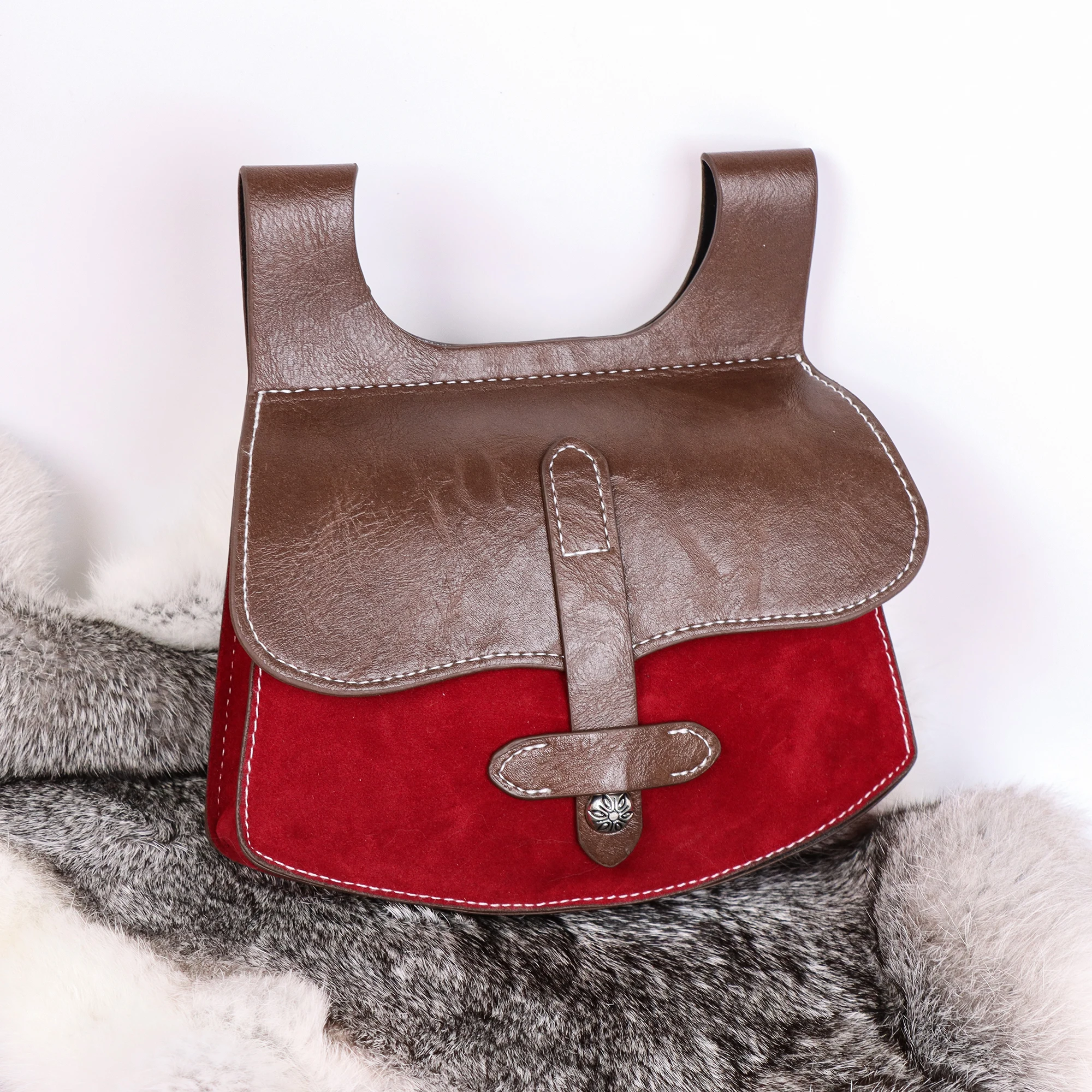 

Medieval Synthetic Leather Waist Bag, Vintage Knight Portable Pouch Belt Bag - for LARP Medieval Festival Renaissance Events