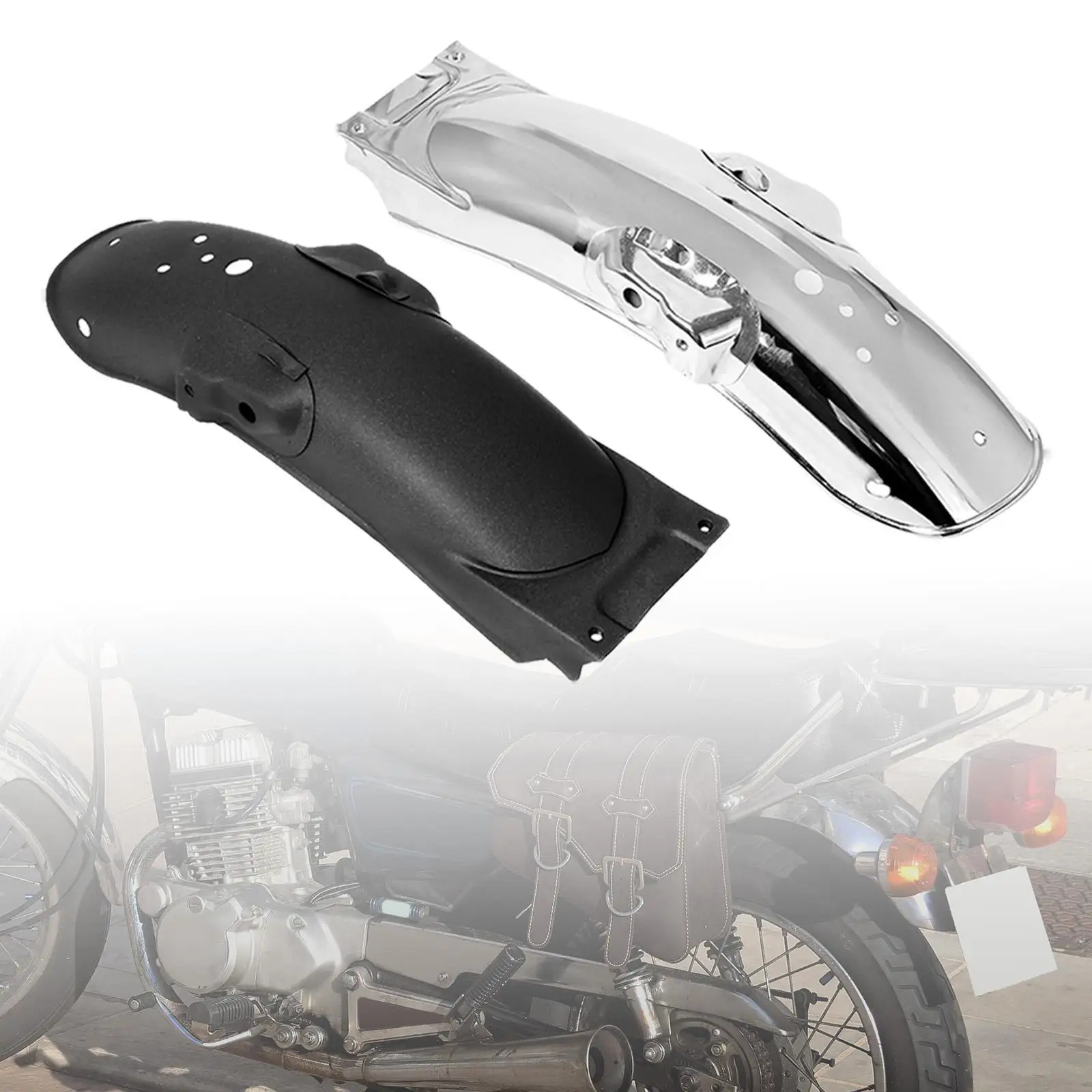 

Iron Motorcycle Mudguard Rear Fender Splash Guard Wheel Cover Classic Style for CG125 Modification