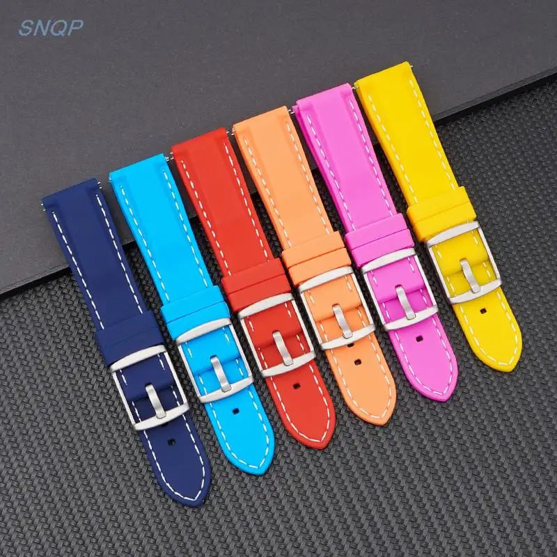 스포츠 실리콘 스트랩 범용 퀵릴리즈 방수 고무 밴드, 삼성 갤럭시 워치 4 5 화웨이 gt 2 용, 16mm, 18mm, 20mm, 22mm, 24mm