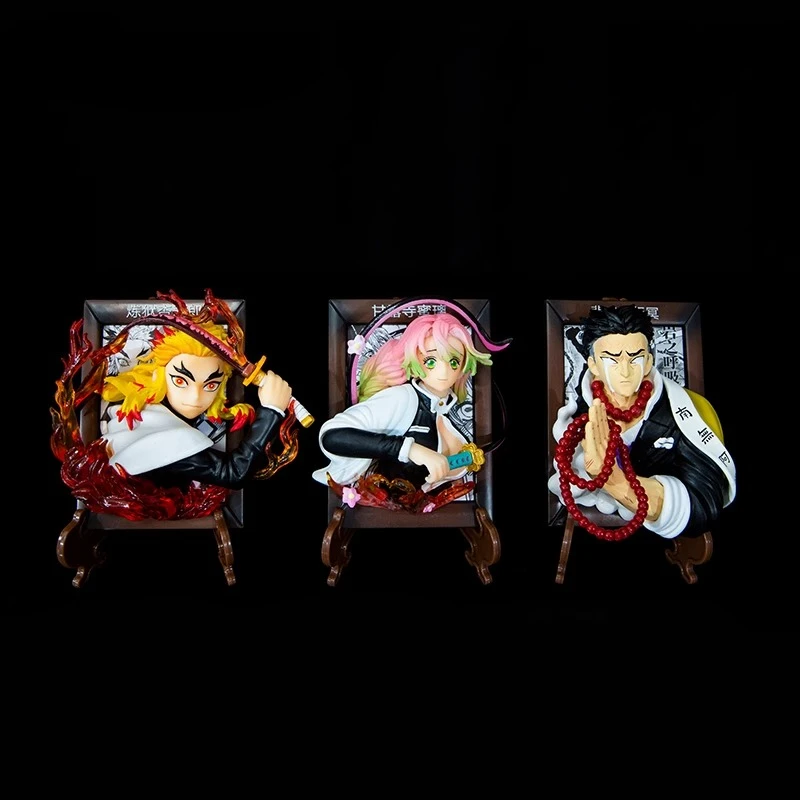 شيطان القاتل عمل الشكل Kanroji Mitsuri Rengoku Kyoujurou الإبداع إطار صور مغناطيس الثلاجة حلية 10 سنتيمتر