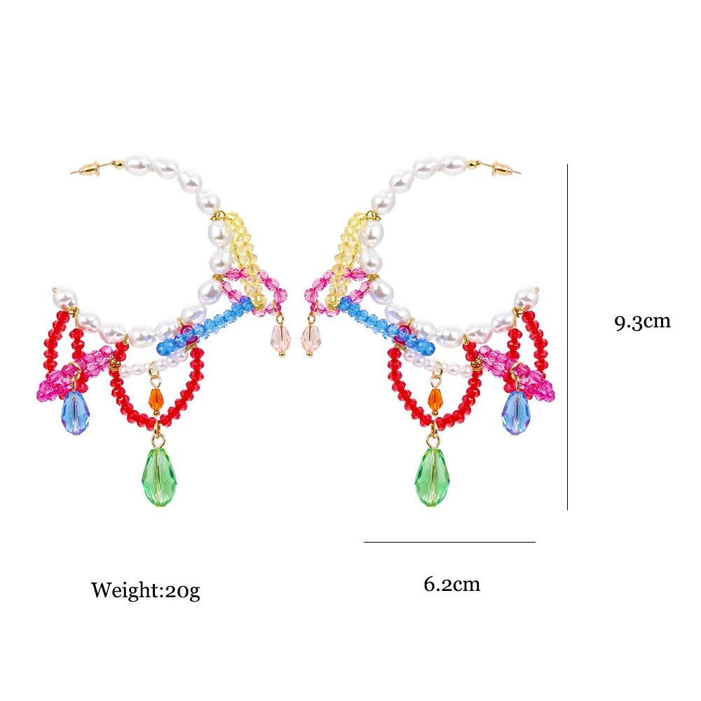 Nieuwe Merk Veelkleurige Acryl Kralen Drop Oorbellen Voor Vrouwen Meisjes Parels Oorbellen Verklaring Vakantie Sieraden Brincos