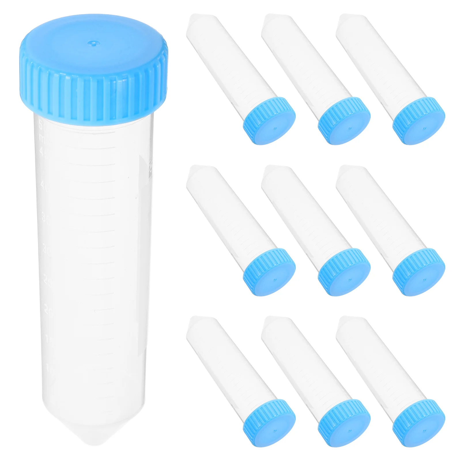 50PCS 50ml Pointed Head Centrifuge Tube with Screw Sample Supply Blue Centrifuge Tube Container Centrifuge Tube Can