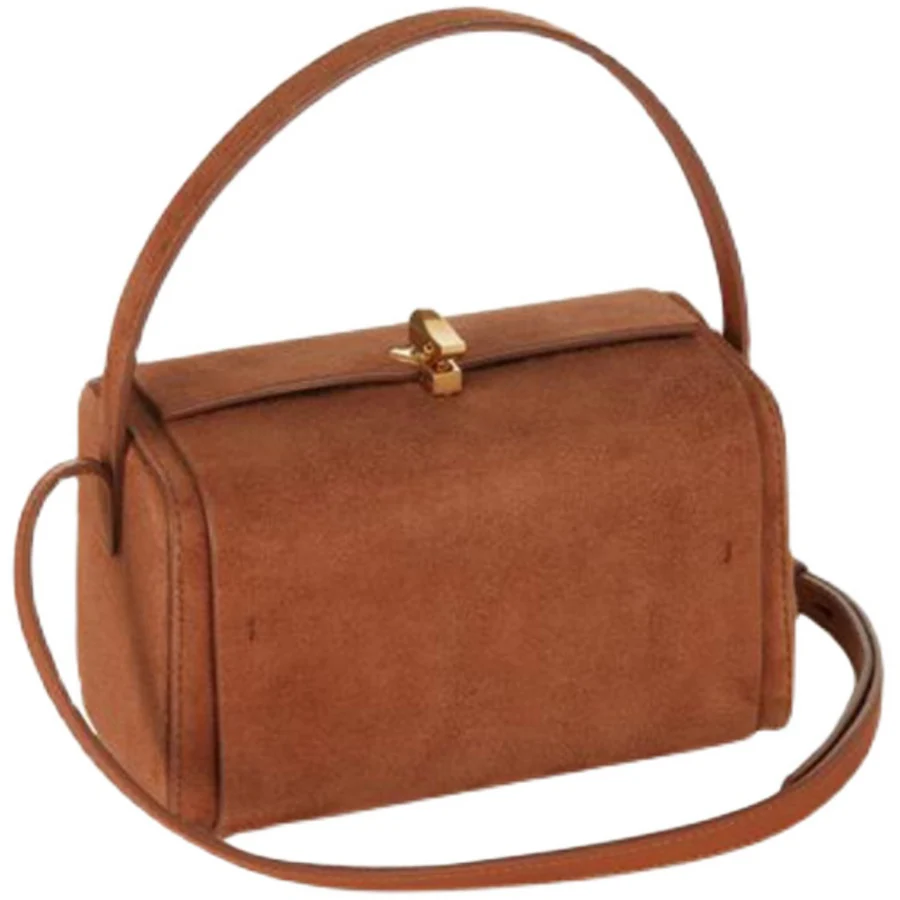 Imagem -06 - Caixa de Camurça Retrô Bolsas Crossbody para Mulheres Bolsas Luxuosas Estilistas Casuais Pequenas Quadradas Ombro Bolsa Mensageiro Marrom