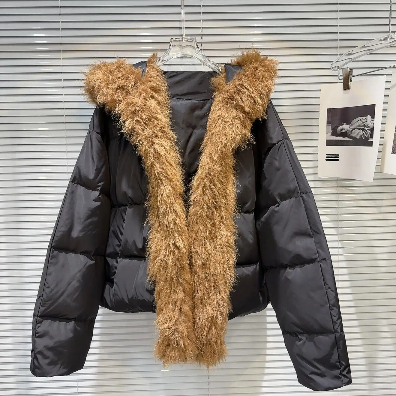 

Street Sle, Новое зимнее поступление, женское хлопковое пальто Jaet с капюшоном из искусственного меха, хлопковое пальто Spicy Girl Long Sve Regular Fit