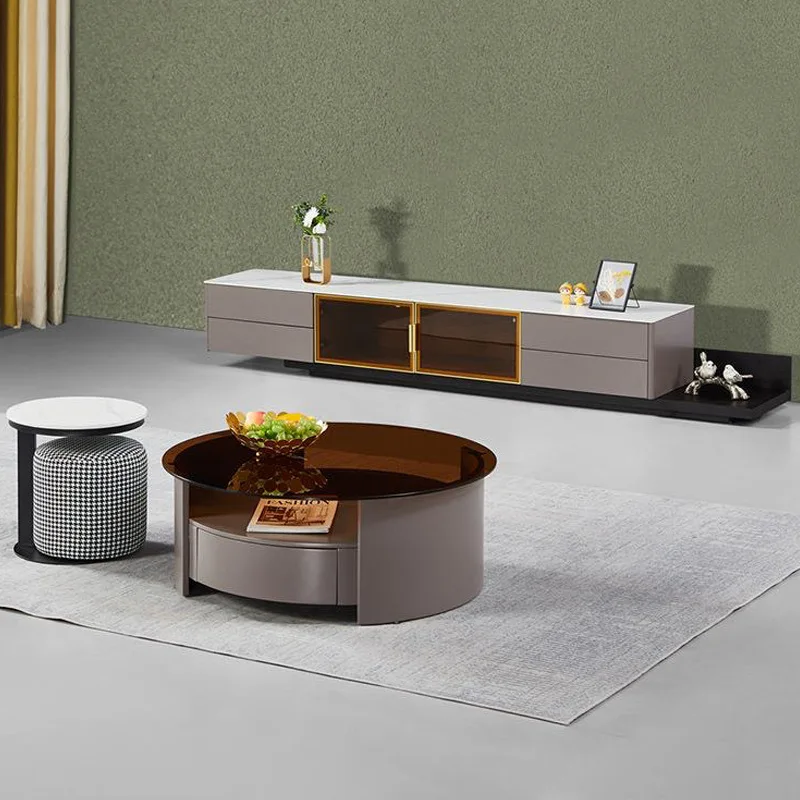 الشمال لوحة الصخور طاولات القهوة الحديثة الحد الأدنى غرفة المعيشة خشب متين مجموعة طاولة القهوة مصمم تخزين أثاث المنزل FYCT #3