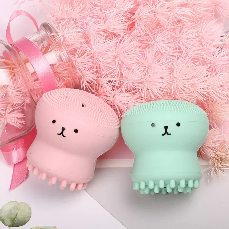 

Силиконовые маленькие щетки для очищения лица в виде осьминога, глубокая очистка лица, щетка для мытья, массажный косметический инструмент, очистка пор/отшелушивание