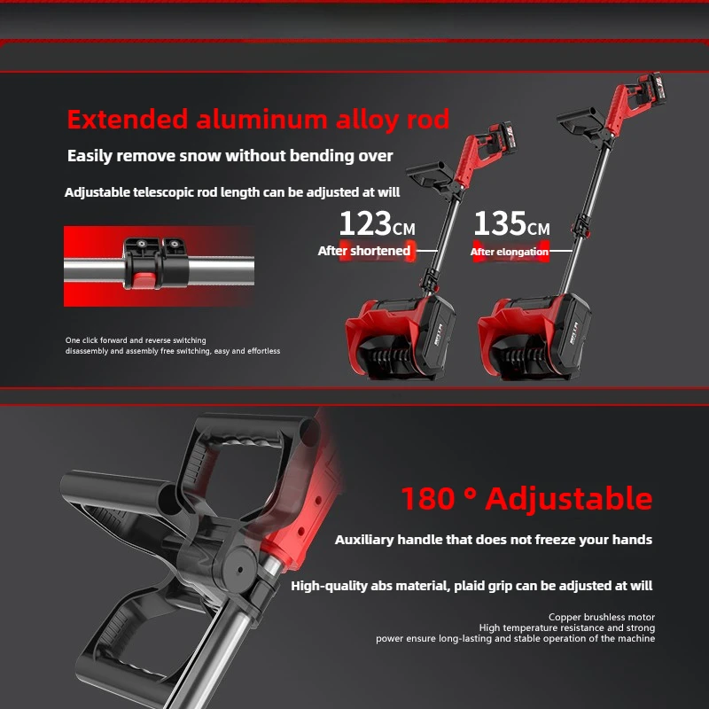 Cordless Electric Snow Blower with Lithium Battery for Road Cleaning and Household Snow Removal