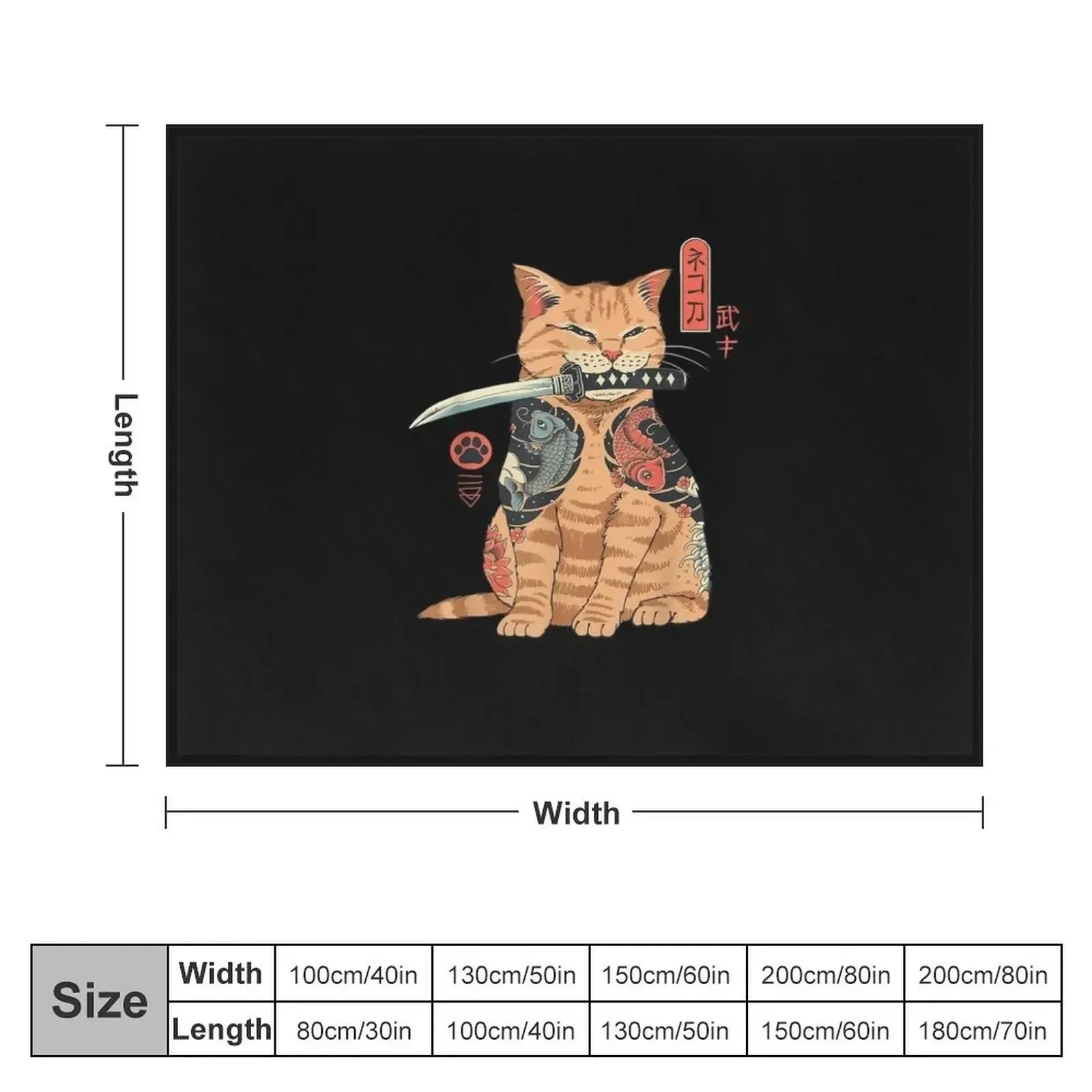 Cat Neko Catana Anime Art For Women Teen Girls Anime merc Throw Blanket Soft Plaid Extra Large Throw Blankets