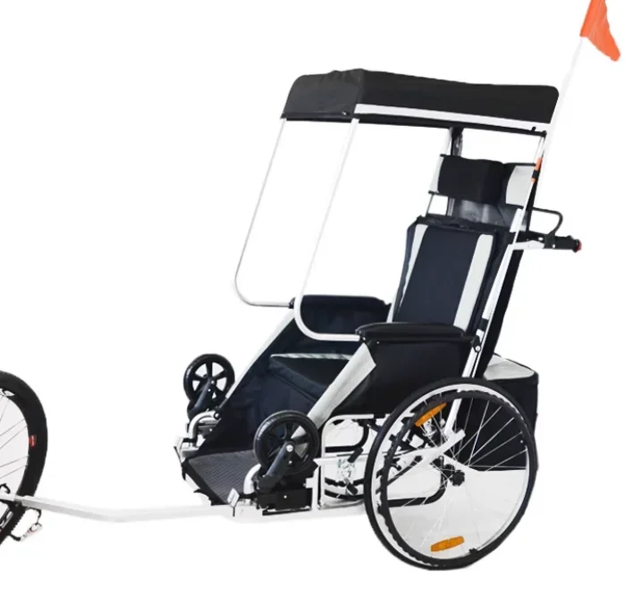 Lightweight Aluminum Alloy Bike Trailer Foldable Safety Reflectors for Family Cycling Tourist Rides - Bicycle Towed Carriage