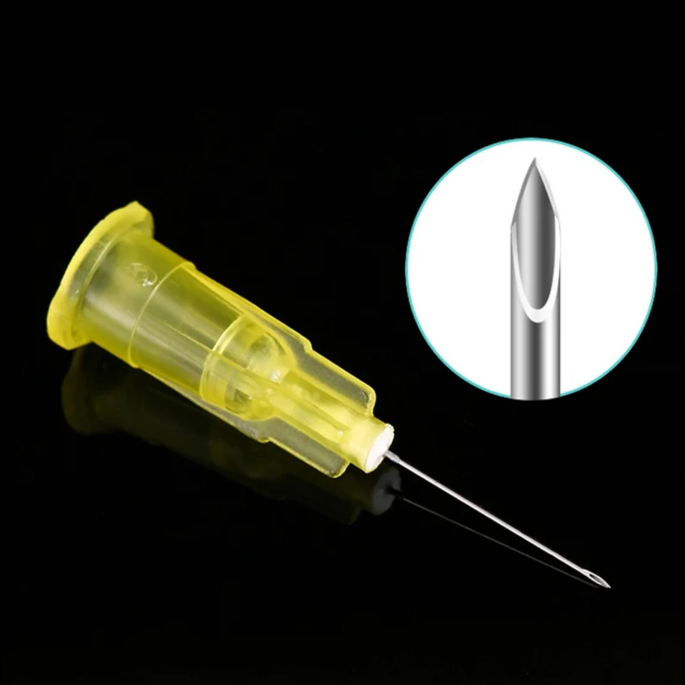 일회용 무통 바늘, 의료용 마이크로 플라스틱 주사, 멸균 바늘, 수술 도구, 30G, 13mm, 4mm, 25mm, 100 개