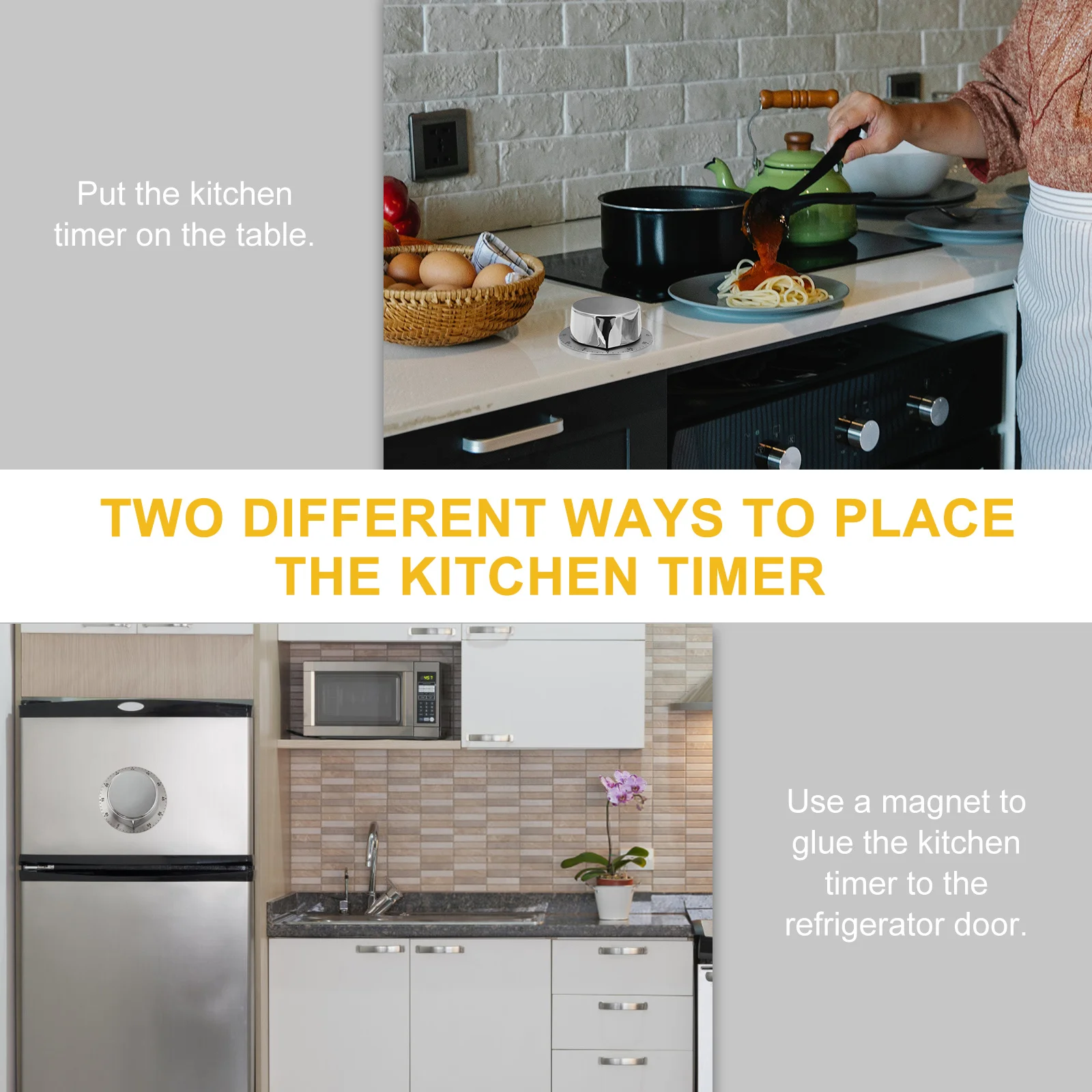 

Mechanical Timer Kitchen Countdown Full Machinery Baking Cooking Egg Fry Cake Preschool Classroom Activity Timer