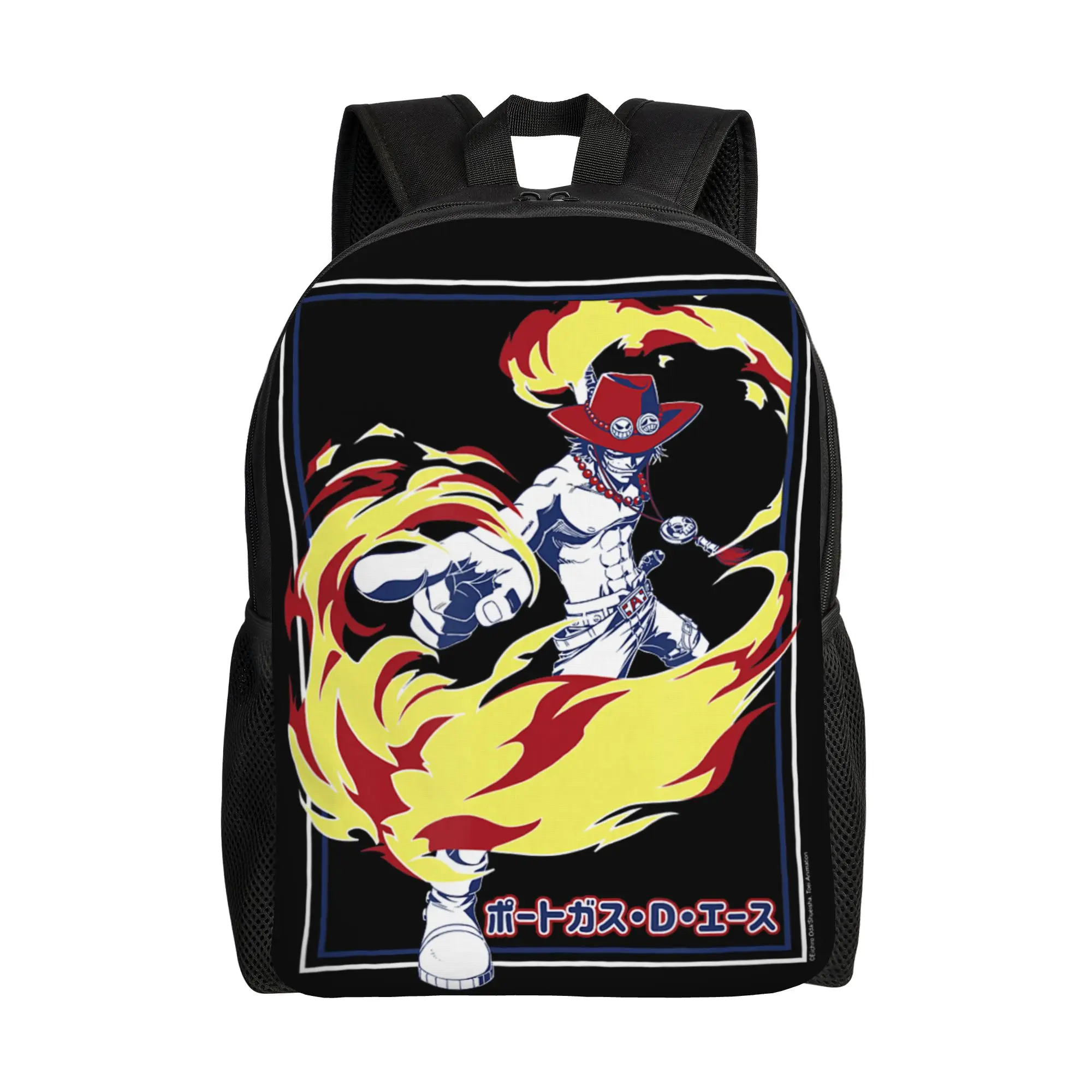 Mochilas de moda One Piece Anime Fire Fist Ace Frame Daypack ita bag mochila Diseño Harajuku Mochila de senderismo de gran capacidad
