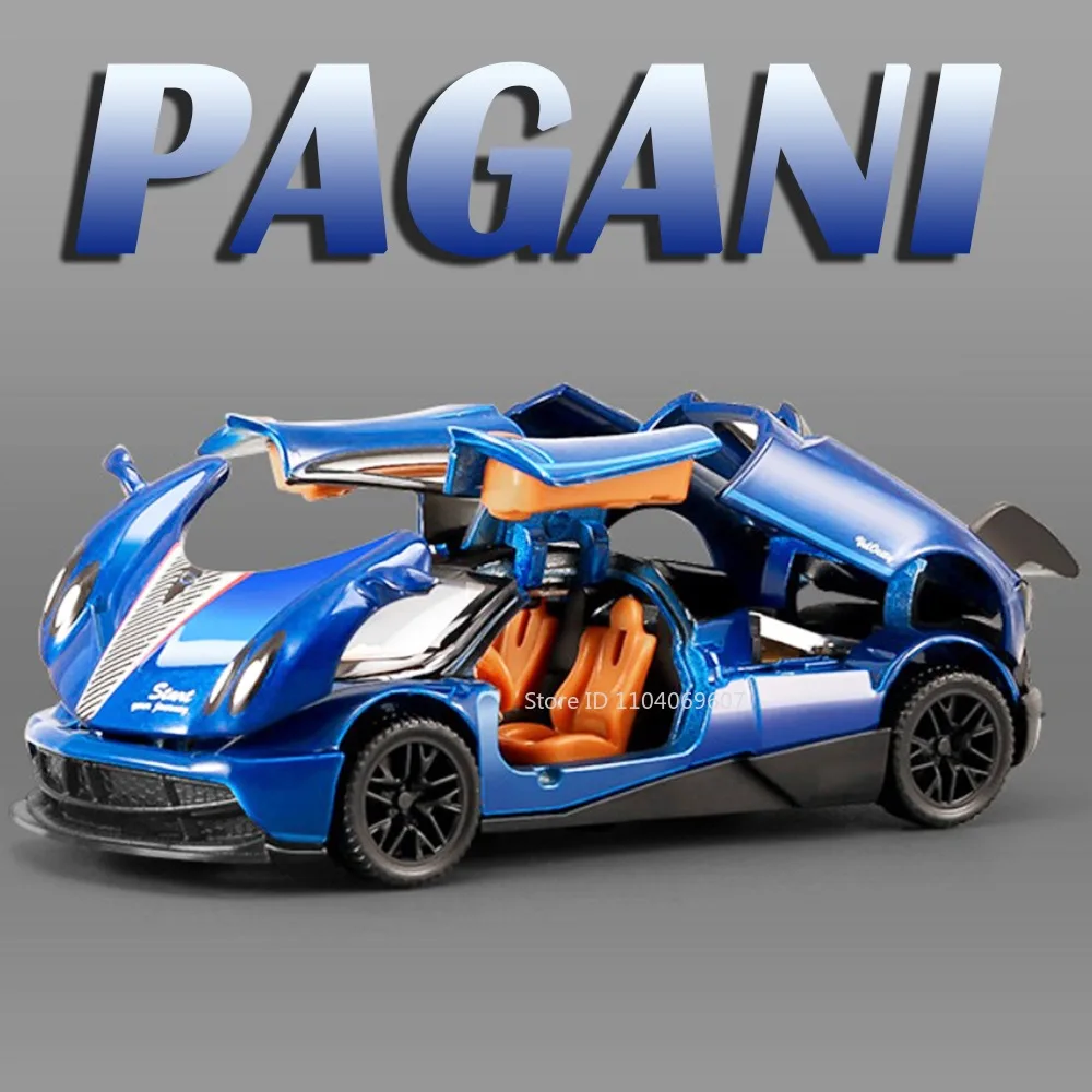 

Масштаб 1:43, модель игрушечного автомобиля PAGANI ZONDA R AE86, литые под давлением резиновые шины из сплава, съемный сборный орнамент, автомобиль для детей, подарки