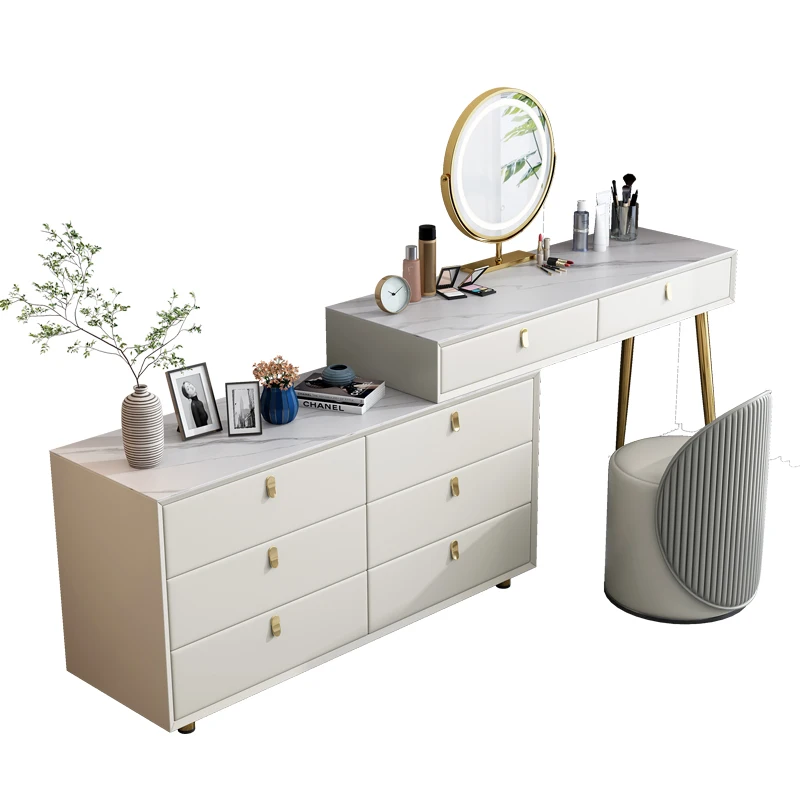 2023 new bedroom dressing table make up desk luxury living room cabinet with 9 drawer cabinets