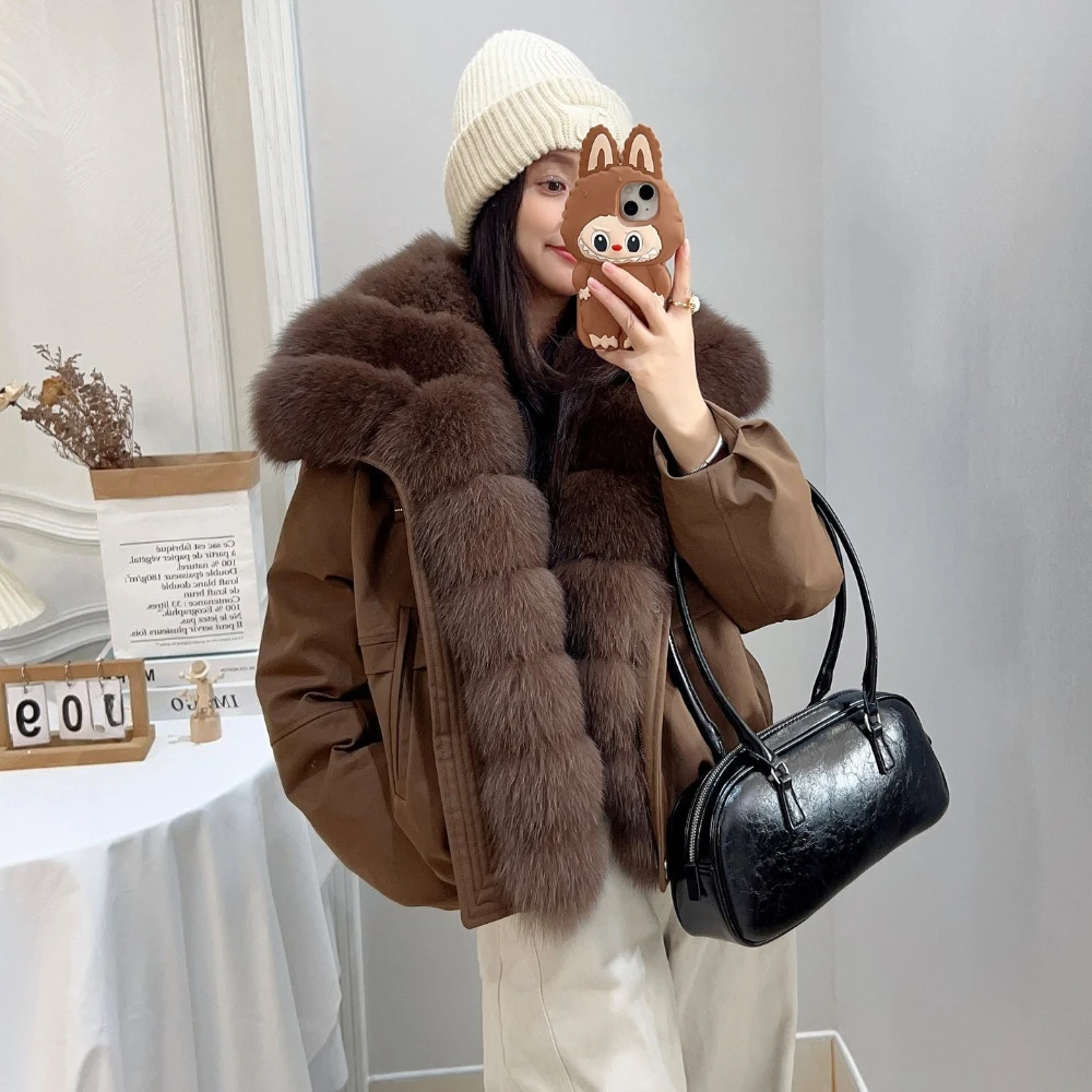 OFTBUY Real Fur Jacket Ladies Duck Down Coats and Parkas Down Jacket Women's Winter Women's Winter Warm Thick Natural Fur Coats
