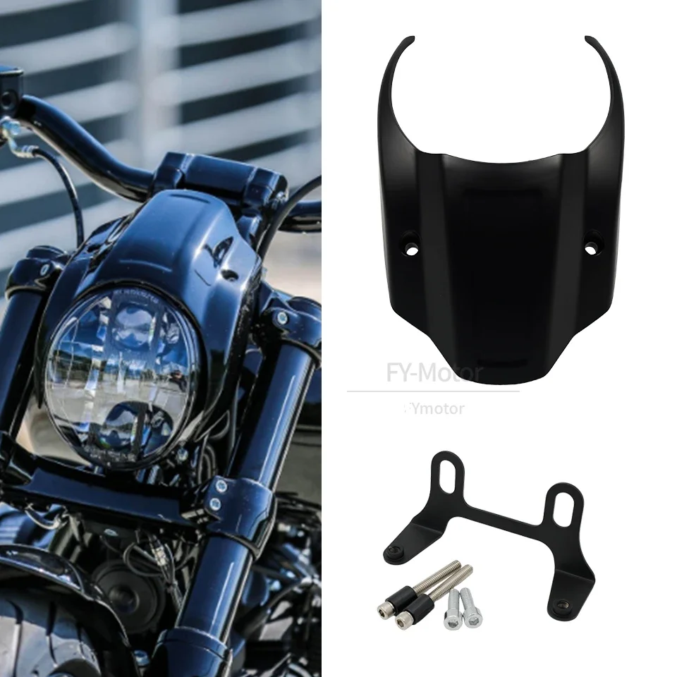 Motorcycle Light Black Front Headlight Outer Fairing Cover Fit For Harley Breakout FXBR/S 2018-2022 2021 2020 2019